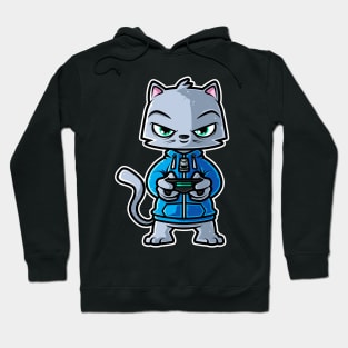 Video Games Nerd Kitten Cat Gaming - Gamer Gift print Hoodie